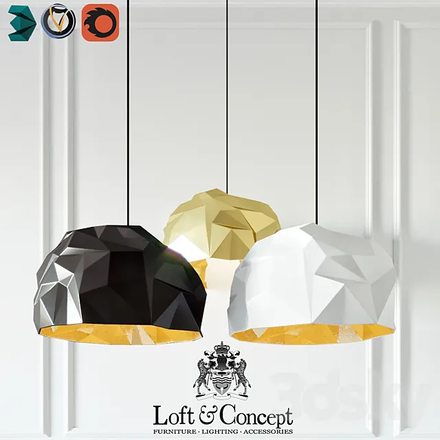 Rock suspension lamp in 2009 3D Model