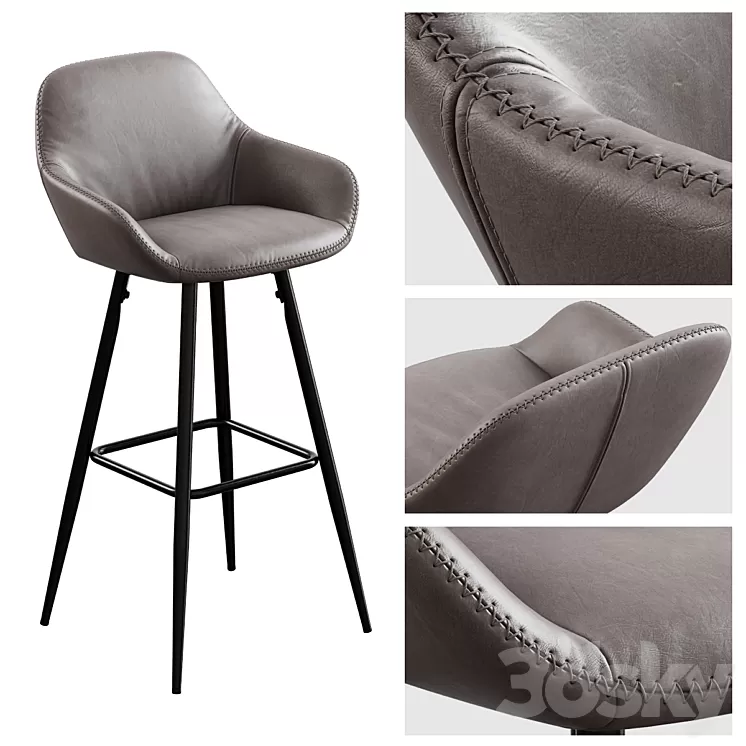 Rockett St George / Faux Leather Bar Chair 3D Model