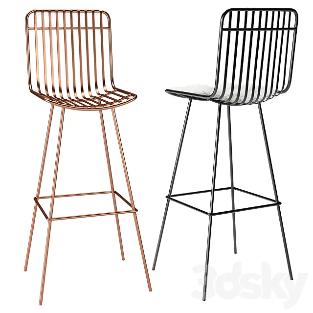 Rockett st george nero bar stool 3D Model