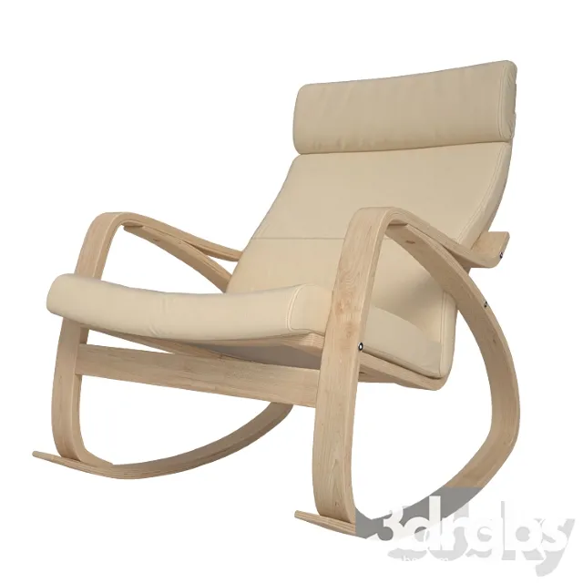 Rocking Chair Poeng Ikea 1 3D Model Free