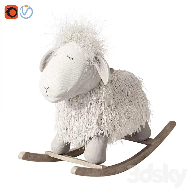 Rocking Lamb chair toy Rocker for Kids 3D Model