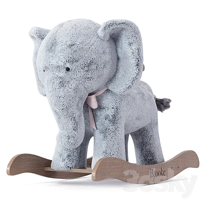 Rocking Toy Pottery Barn Kids Elephant Plush Rocker 3D Model