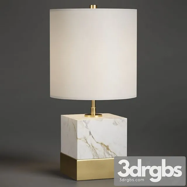 Rockport Marble and Brass Square Accent Table Lamp 3D Model Free