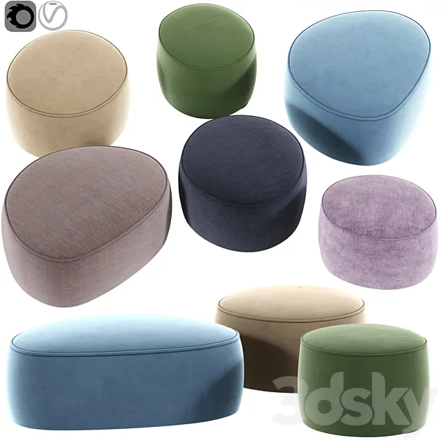Rocks Poufs 02 3DModel
