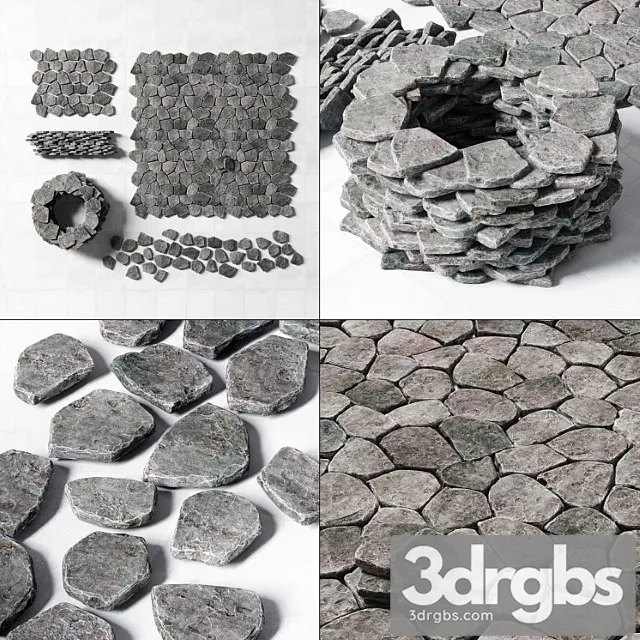 Rocky Stone for Paving Road Walls 3D Model Free