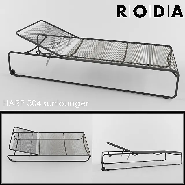 RODA _ HARP 304 sunlounger 3D Model