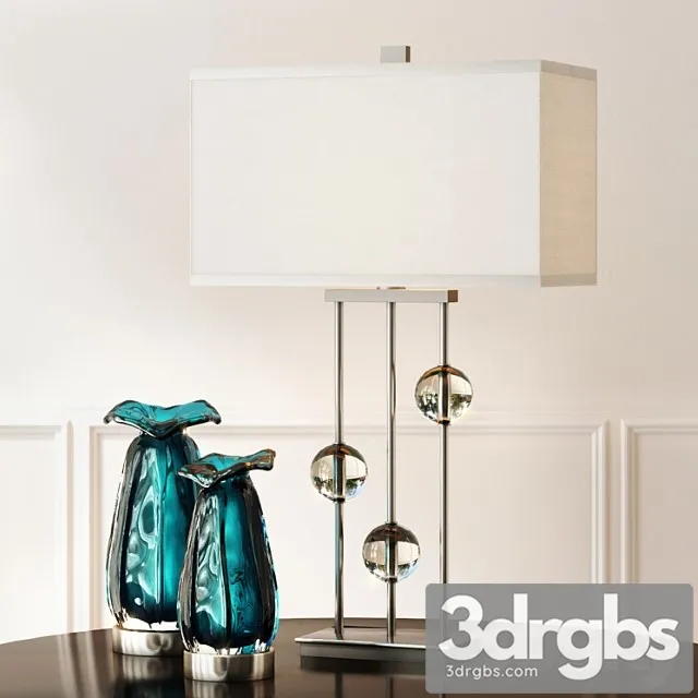 Rodeshia table lamp and gabriela vases 3D Model Free