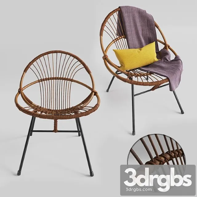 Rohe noordwolde rattan vintage chair 2 3D Model Free