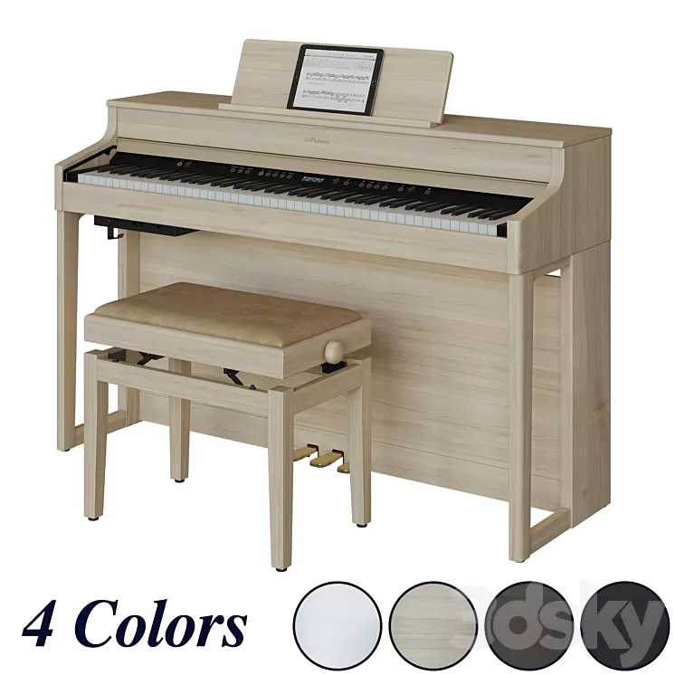 Roland HP 702 Digital Piano 3D Model