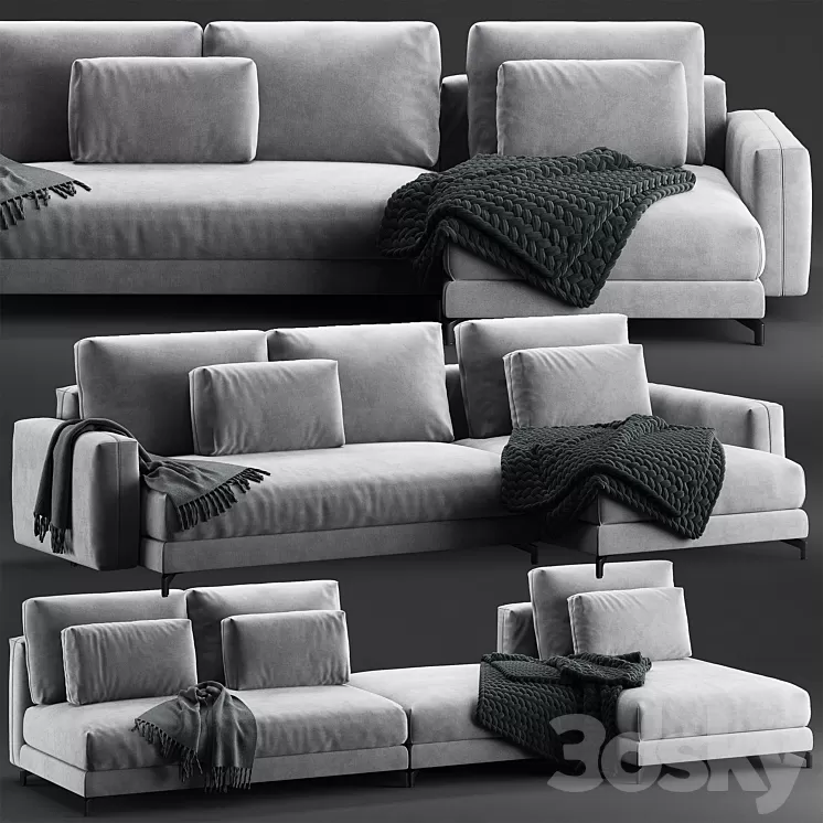 Rolf Benz 007 Nuvola sofa set 3D Model