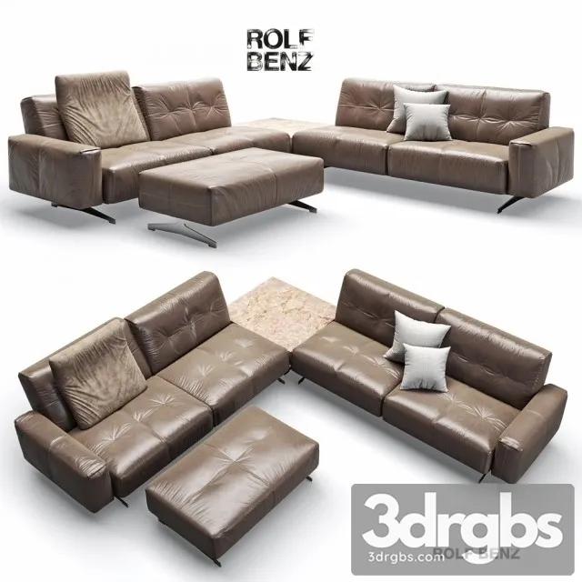 Rolf Benz Leather Sofa 3D Model Free