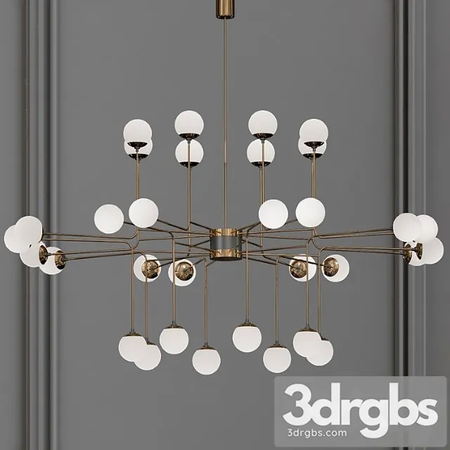 Roll & hill modo 10 globe chandelier 3D Model Download