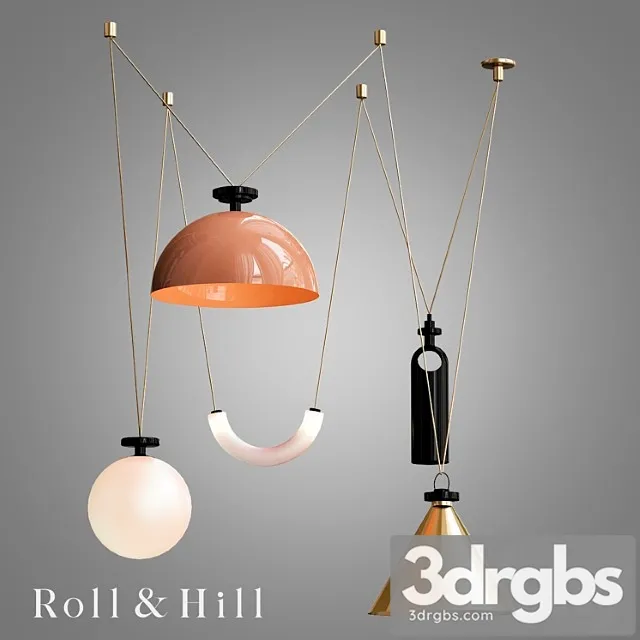 Roll & hill shape up 5-piece chandelier 3D Model Download