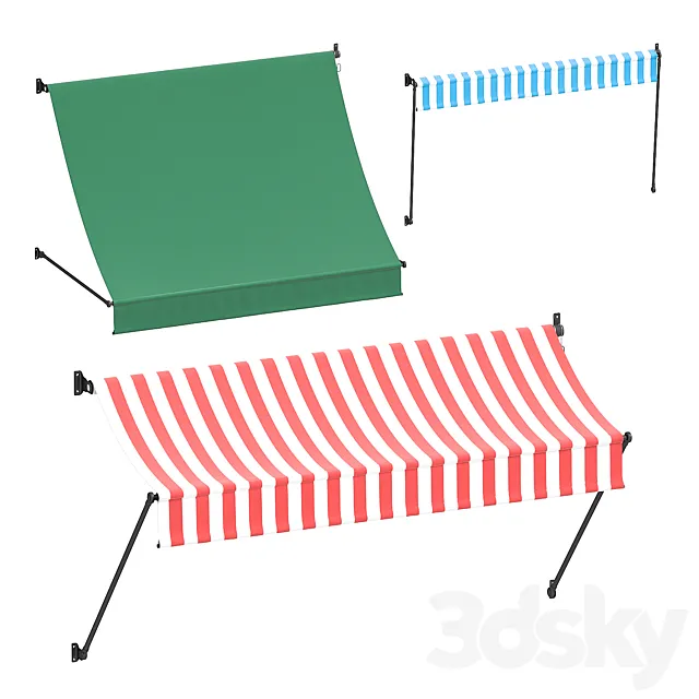 Rolled awning 3D Model