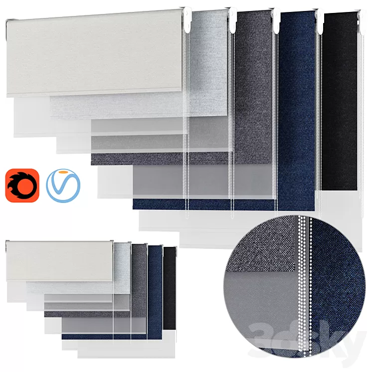 Roller Blind 100 | Double Roller Sevilla | dual | backhausen | Vita 3D Model