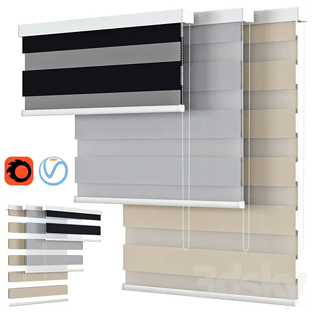 Roller Blind 48 | Wayfair | Day and Night Semi-Sheer Roller Shade 3D Model