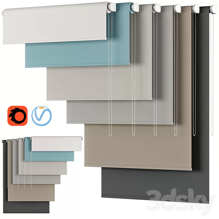 Roller Blind 72 | Sunbrella | SMART 3D Model