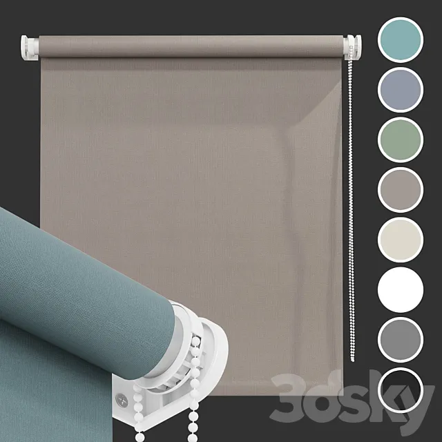 Roller blind in 8 colors 3D Model