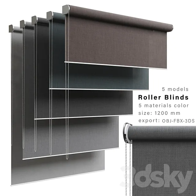 Roller blinds 01 3D Model
