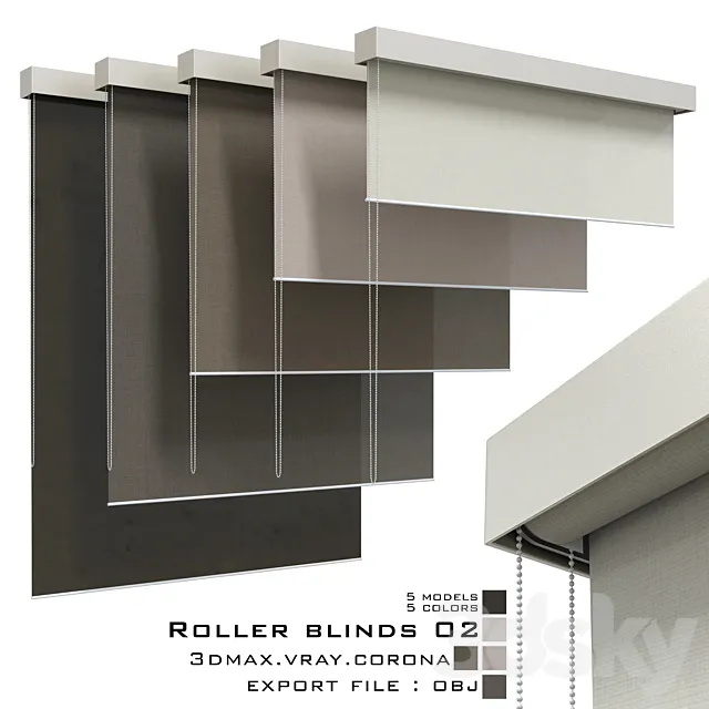 Roller blinds 02 3D Model