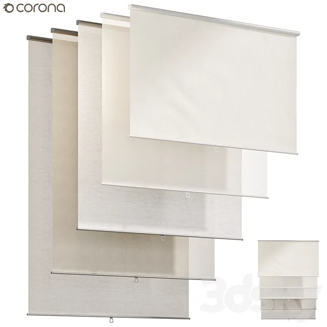 Roller blinds Curtains 02 Roller blinds 3D Model