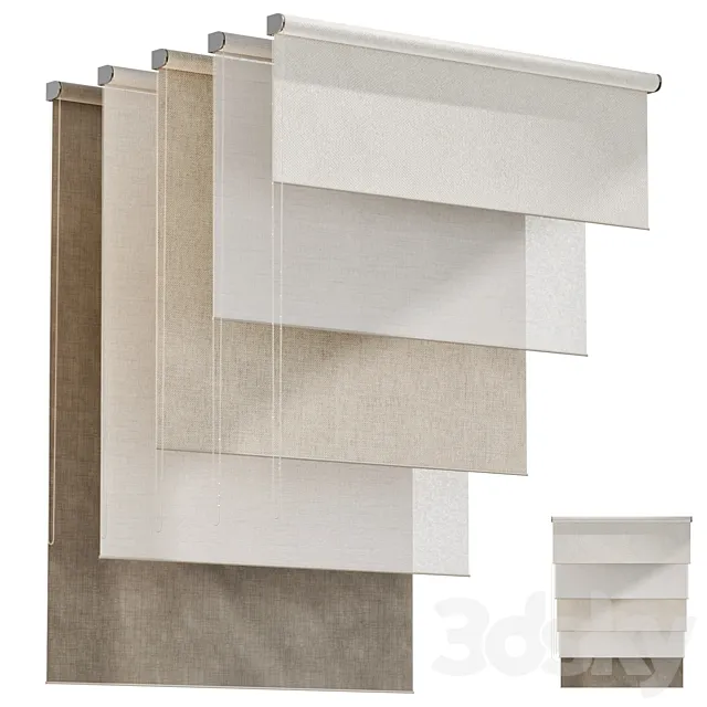 Roller blinds Curtains Roller blinds 3D Model