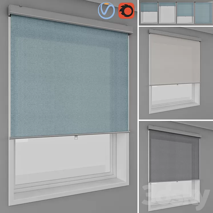 Roller blinds IKEA - TRETUR and window 3D Model