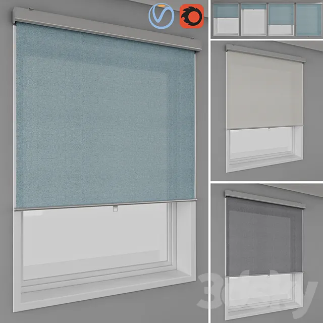 Roller blinds IKEA - TRETUR and window 3DModel