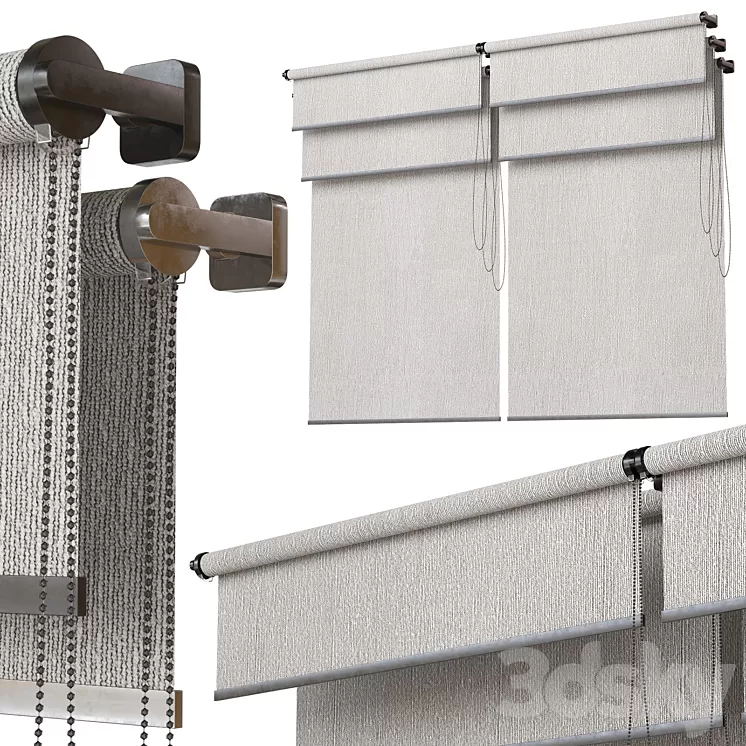 Roller blinds. Set 10 3D Model Free