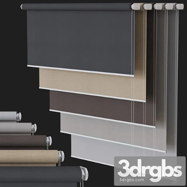 Roller blinds set №2 3D Model Free