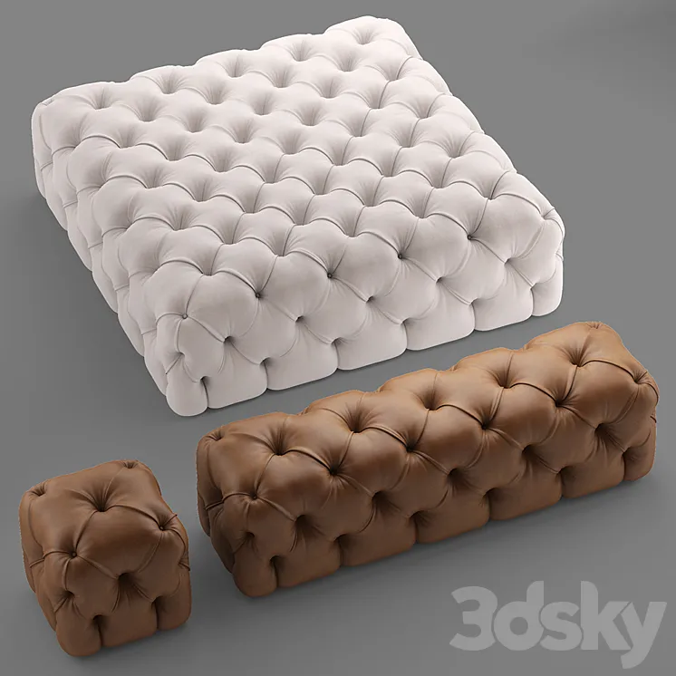 Rollking square pouf 3D Model Free