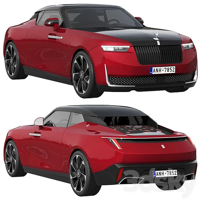 Rolls-Royce Droptail La Rose Noire 3D Model