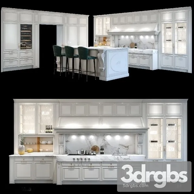Roma Kitchen Cabinet 3D Model Free