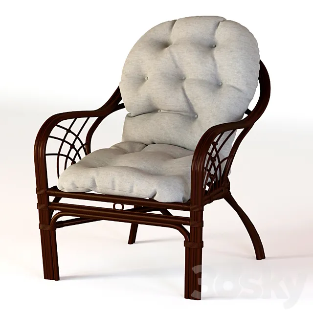 Roma rattan chair 3D Model