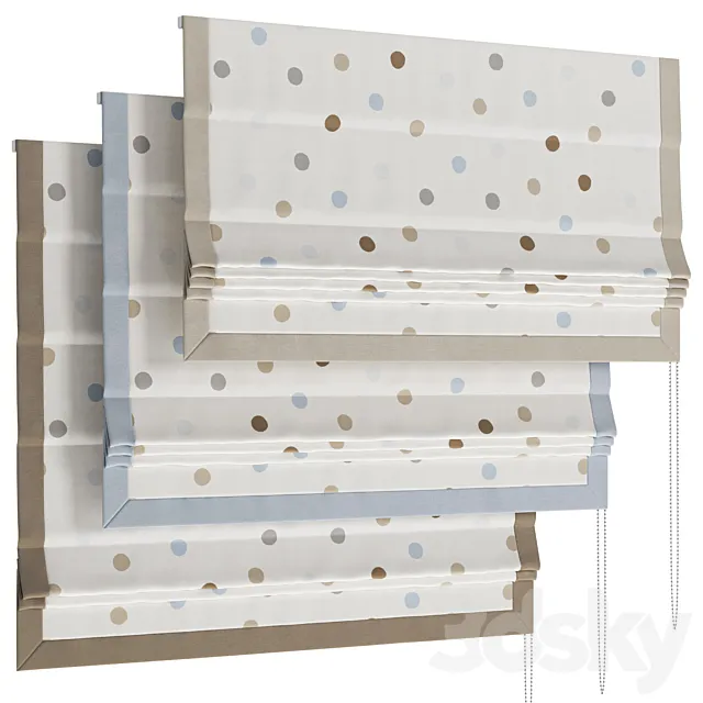 Roman blind 13 for kids room 3D Model