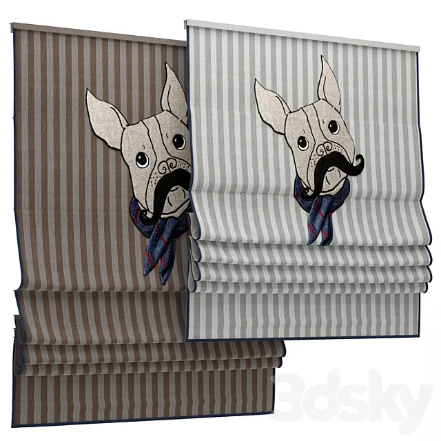 Roman blind 81 for children's room 3DModel