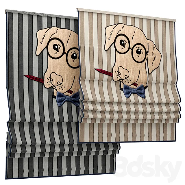 Roman blind 82 for children's room 3DModel