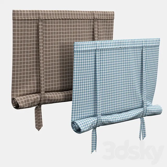 Roman blind with garters 3D Model