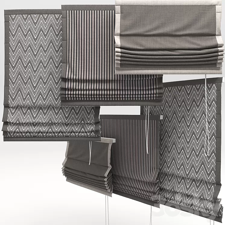 Roman Blinds 3D Model