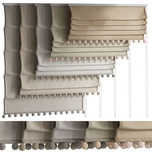 Roman blinds for the nursery 3D Model