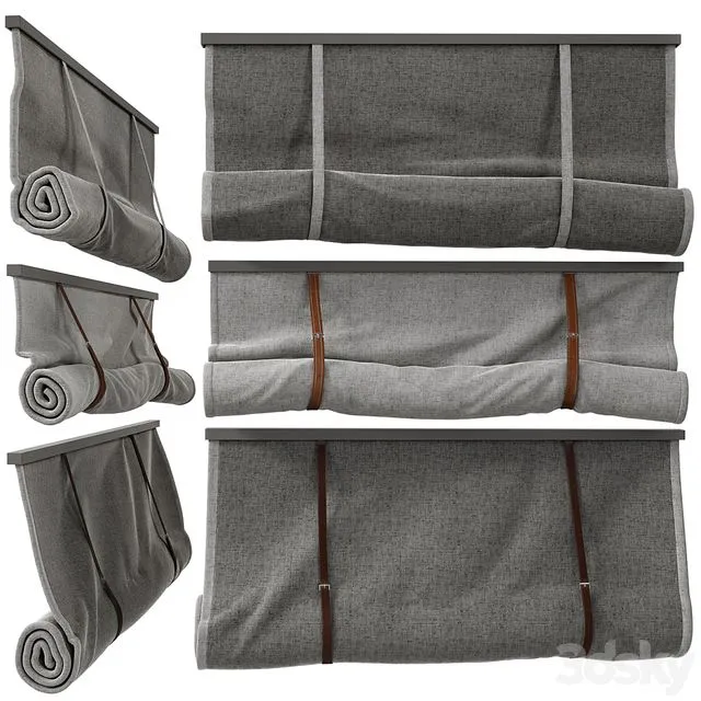 Roman blinds on straps 3D Model