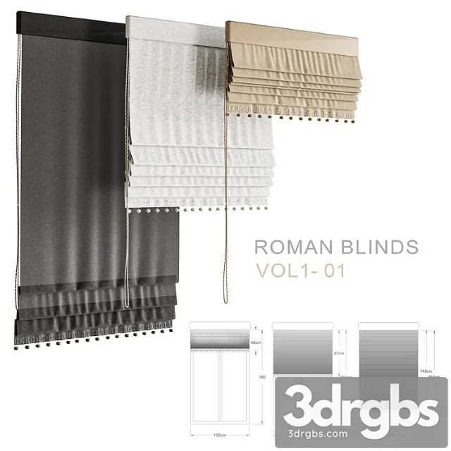 Roman Blinds Vol1 01 3D Model Free