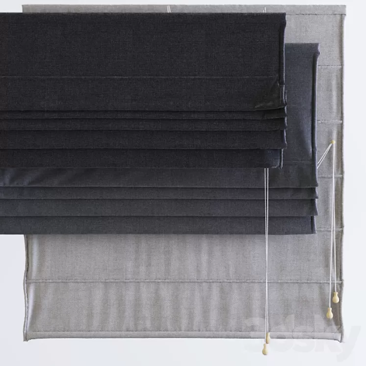 Roman blinds wide 3D Model