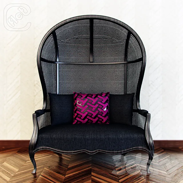 Roman Chair Black 3D Model