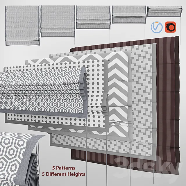 Roman curtain 3 3D Model