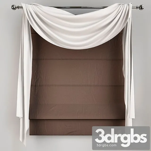 Roman curtain beautiful design 3D Model Free