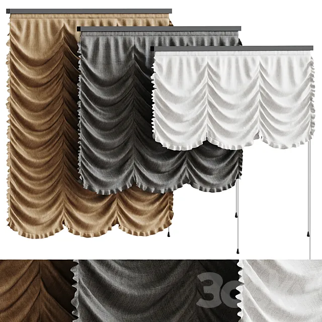 Roman Curtain Collection 3D Model