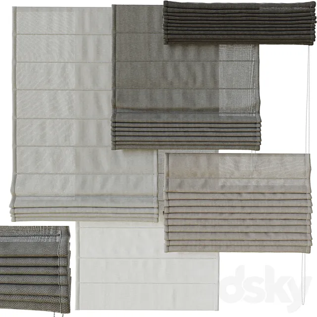 Roman curtain set 1 3D Model