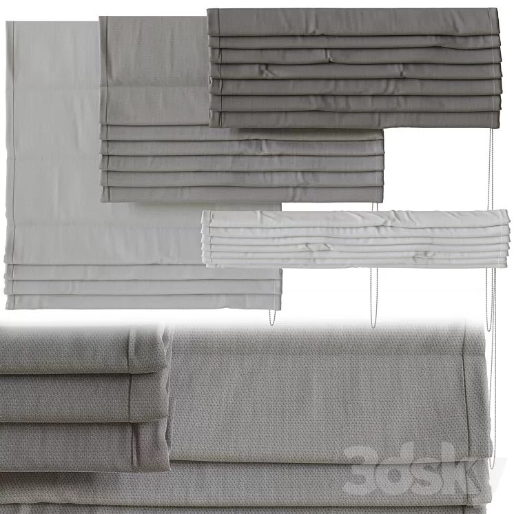 Roman curtain set 2 3D Model Free