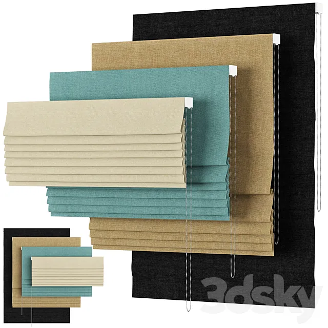Roman Curtains 03 | English Blinds | Corbridge 3D Model